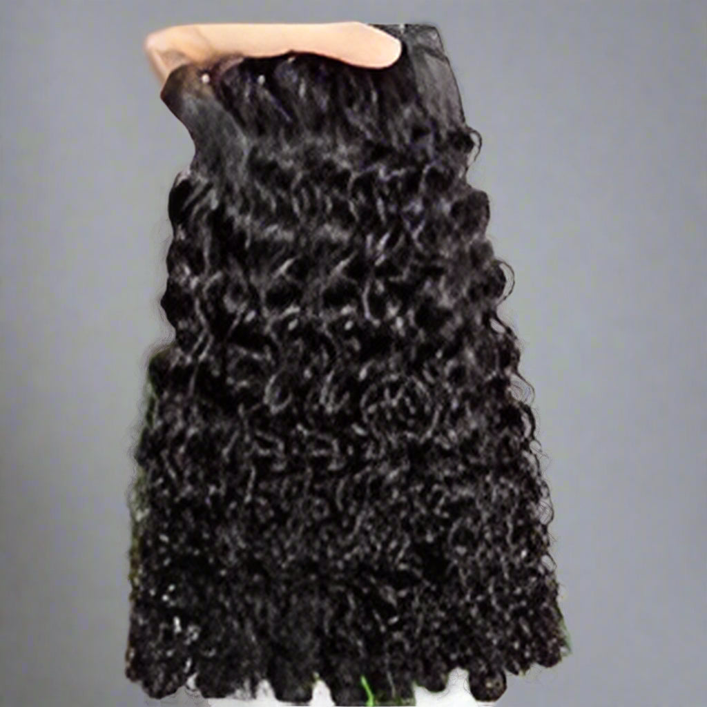 Burmese Curly Weft Black Colour Hair Extensions - Virgin Hair