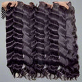 Cambodian Wavy Weft Black Colour Hair Extensions - Virgin Hair