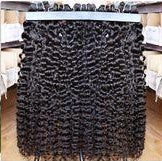 Indian Curly Weft Black Colour Hair Extensions - Virgin Hair