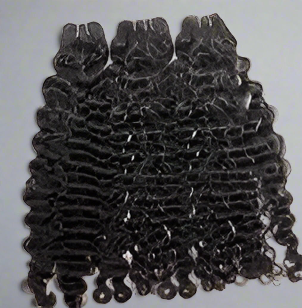 Indian Wavy Weft Black Colour Hair Extensions - Virgin Hair