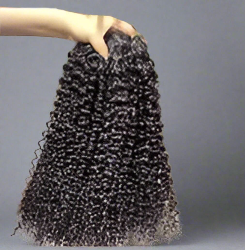 Jerry Curly Weft Black Colour Hair Extensions - Virgin Hair