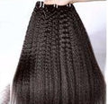 Kinky Straight Curl Weft Black Colour Hair Extensions - Virgin Hair